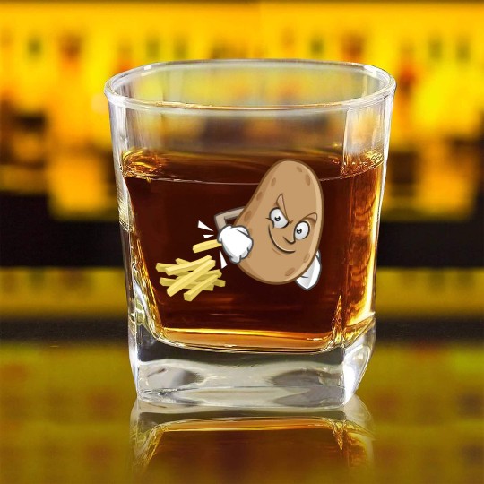 French Fries Potato Fries Square Whiskey Glasses