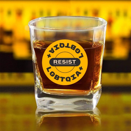 LGBTQIA resist Square Whiskey Glasses