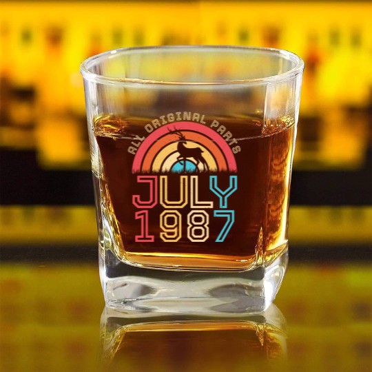 July 1987 Retro Square Whiskey Glasses