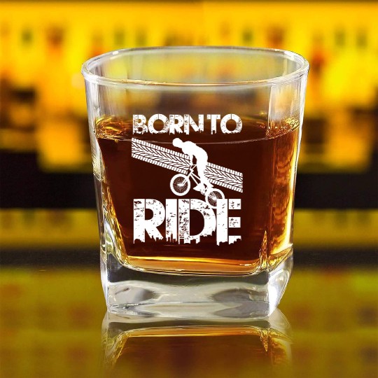 born to ride born to ride bmx race bike Square Whiskey Glasses