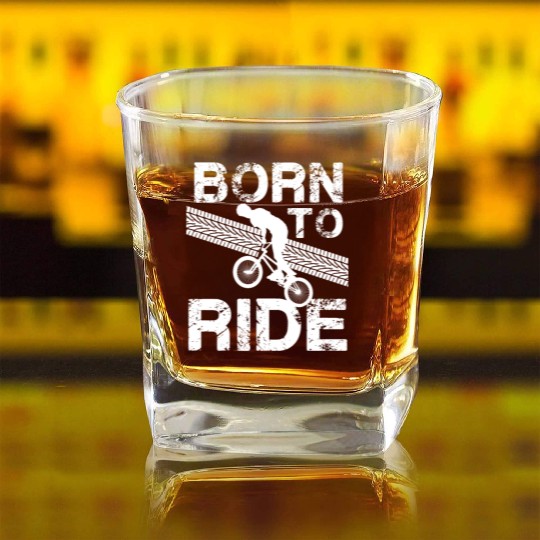 born to ride born to ride bmx race bike Square Whiskey Glasses
