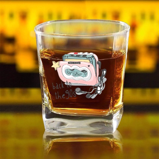back to the 90s Square Whiskey Glasses
