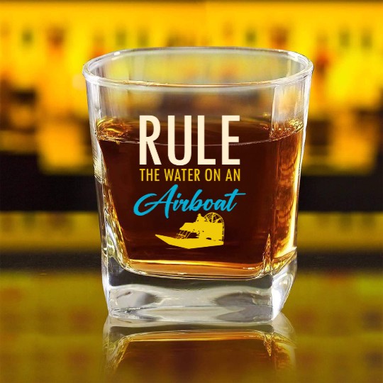 Airboat Fanboat Airboating Planeboat Swamp boat Square Whiskey Glasses