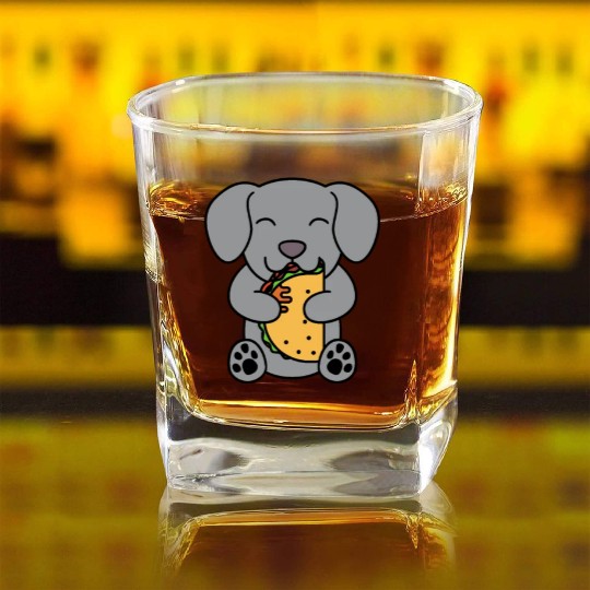 Weimaraner Taco Lover Square Whiskey Glasses