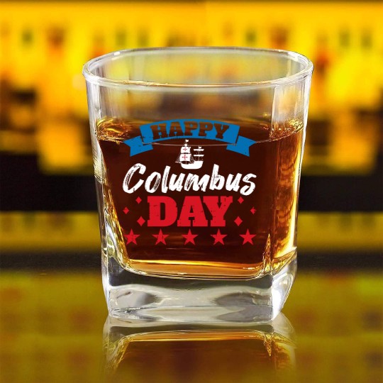 Columbus Day Italian Pride Square Whiskey Glasses
