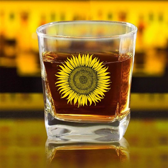 Sunflower Square Whiskey Glasses