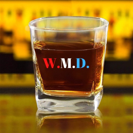 WMD (Red, White and Blue Pro USA version) Square Whiskey Glasses