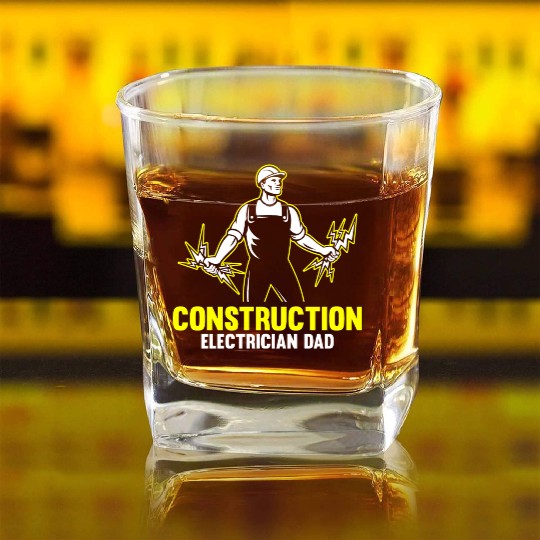 Electrician Electrical Engineer Lineman Square Whiskey Glasses