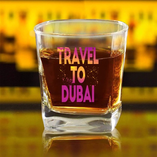 Travel To Dubai Square Whiskey Glasses