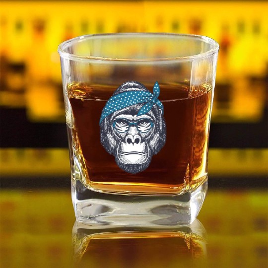 Monkey Square Whiskey Glasses