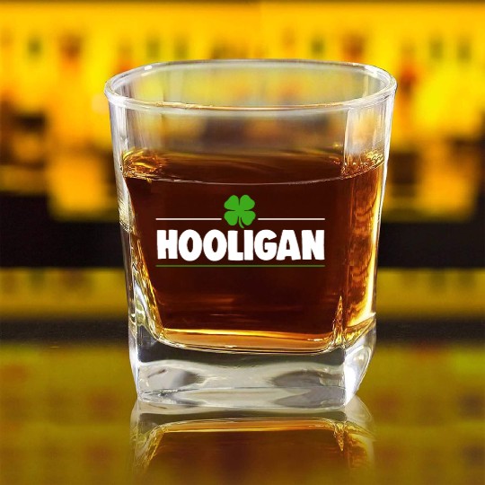 Hooligan Ireland Clover Square Whiskey Glasses