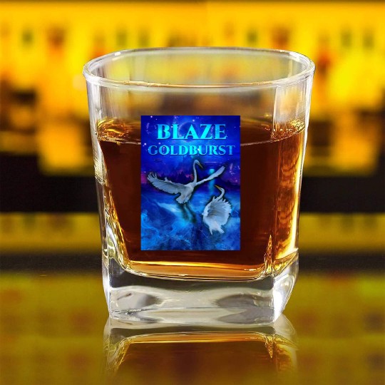 Blaze Goldburst Fantasy Book Birds Animals Fight Square Whiskey Glasses