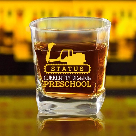 Kids Back to School Currently Digging Preschool Square Whiskey Glasses