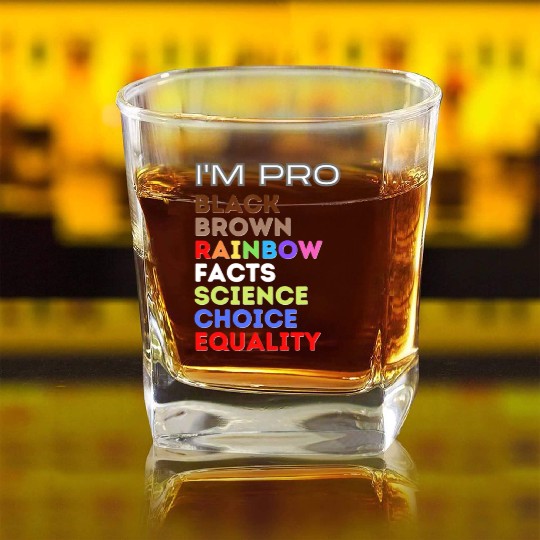 black brown rainbow facts science choice equality Square Whiskey Glasses