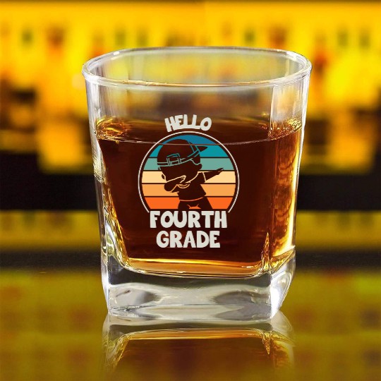 Fourth Grade Back to School Teacher Square Whiskey Glasses