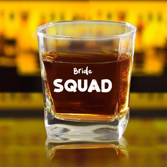 Bride Squad - Bachelorette Party Square Whiskey Glasses