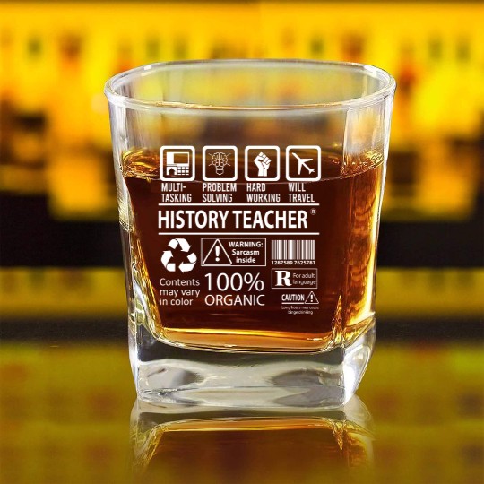 History Teacher Square Whiskey Glasses - Multitasking Job Gift It