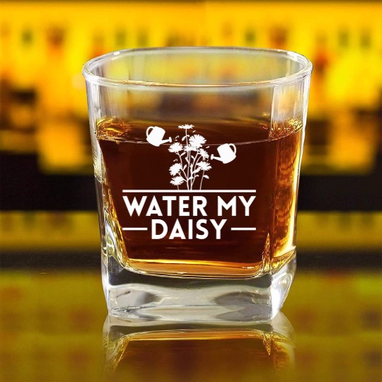 Daisy Garden Gardening Gardener Square Whiskey Glasses