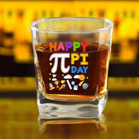 Math Geek Happy Pi Day Gift for Teacher Student Square Whiskey Glasses