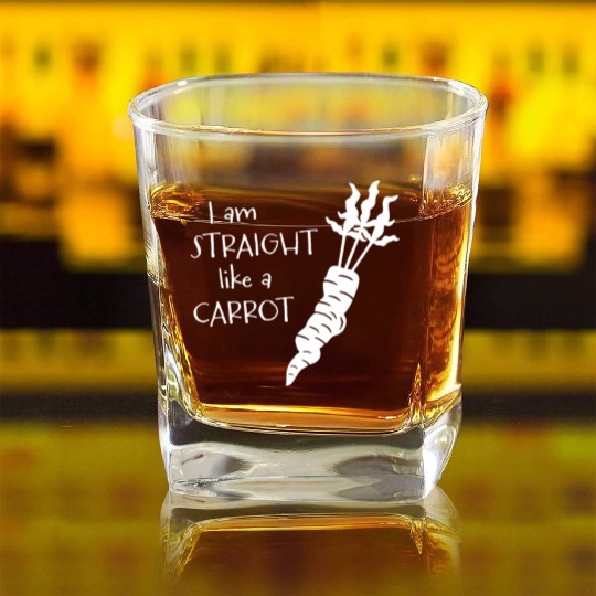straight like a carrot - white uni I Square Whiskey Glasses