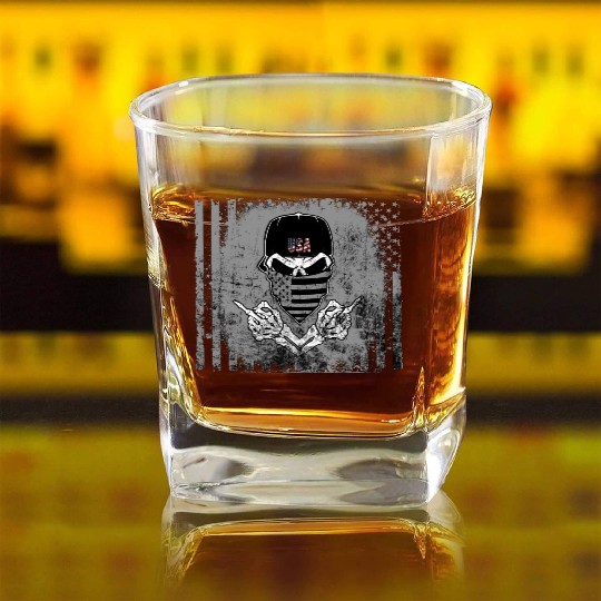 Wear American Warrior Square Whiskey Glasses