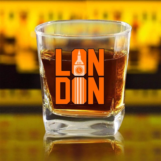 London Funny Gift Idea Square Whiskey Glasses
