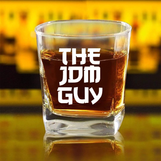 The JDM Guy white text japanese car lover Square Whiskey Glasses