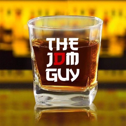 The JDM Guy japanese flag car lover drift race Square Whiskey Glasses