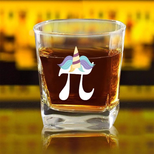 Pi Day Unicorn Square Whiskey Glasses Happy Pi Day Gift For Her