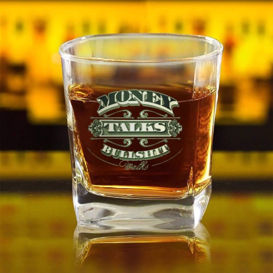 Money Talks Square Whiskey Glasses