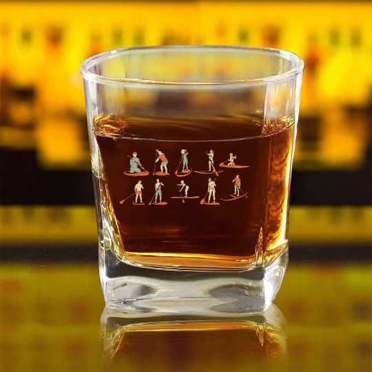 Boats Race Square Whiskey Glasses