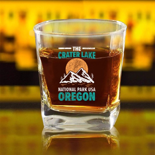 The Crater Lake National Park USA Oregon America Square Whiskey Glasses