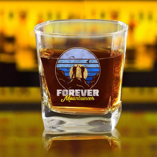 Climber The Alps Mountaineering Climbers Square Whiskey Glasses