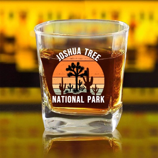 Vintage Joshua Tree National Park Square Whiskey Glasses