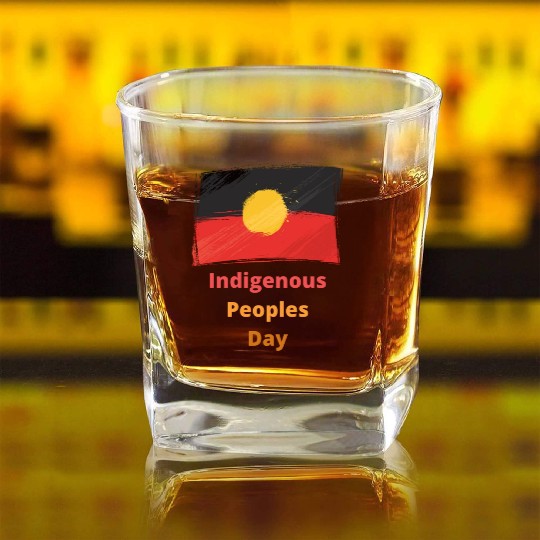 Native american indigenous day l Columbus Day Square Whiskey Glasses
