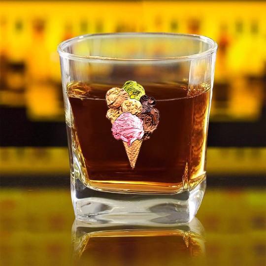 ice cream Square Whiskey Glasses