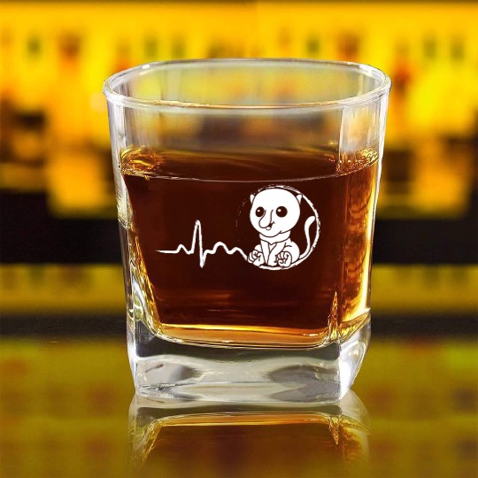 Proboscis Monkey Heartbeat Ape Wildlife Zookeeper Square Whiskey Glasses
