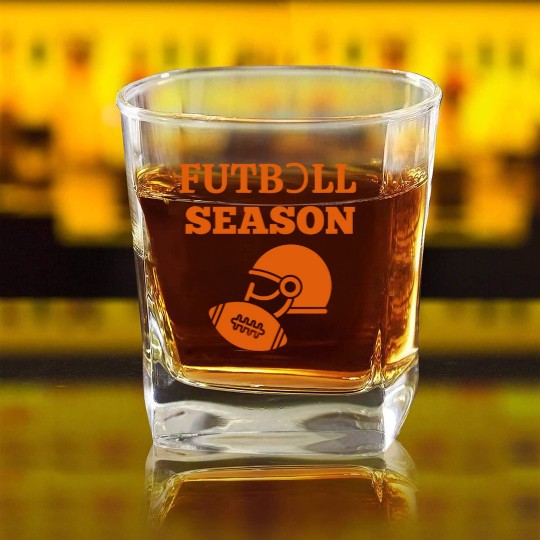 Football Season design Square Whiskey Glasses