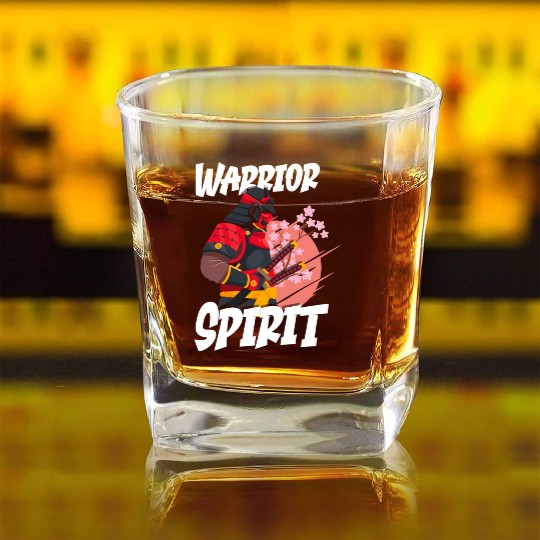 Japan Aikido Jiujitsu Warrior Square Whiskey Glasses