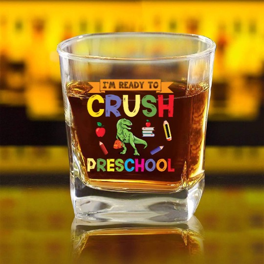 Funny Back To School Square Whiskey Glasses