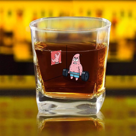Majin Buu vs Patrick - Funny Anime Gym and Workout Square Whiskey Glasses