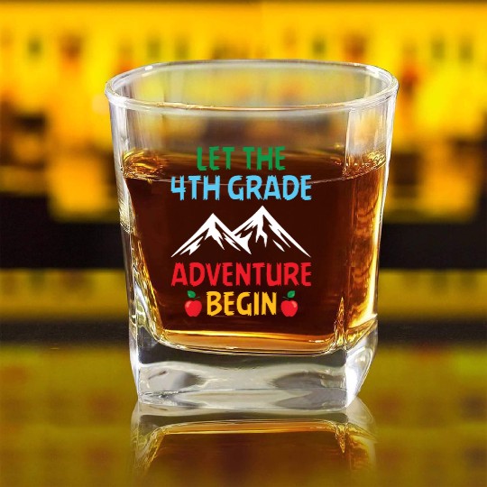 4th Grade Teacher Square Whiskey Glasses