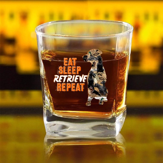 Labrador Retriever Duck Hunting Design Square Whiskey Glasses