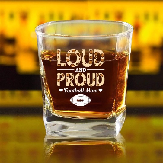 Yelling Football Mama Loud Mom Square Whiskey Glasses