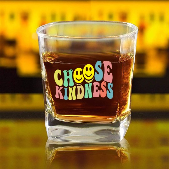 Choose Kindness - Rainbow Love Tolerance Gay LGBT Square Whiskey Glasses