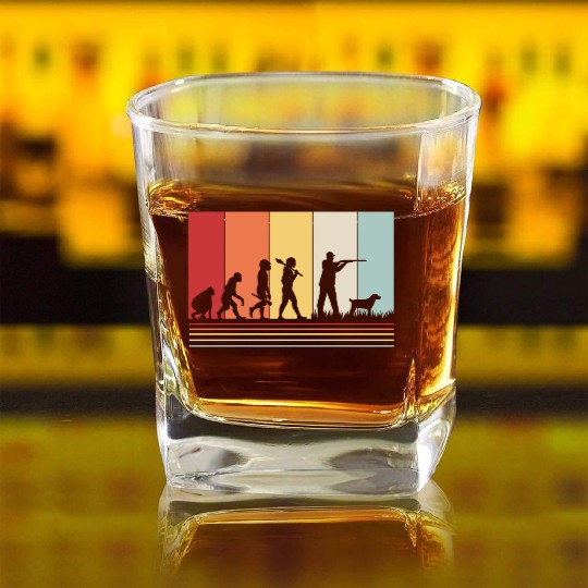 Deer Hunter Evolution Retro Hunting Square Whiskey Glasses