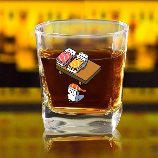 Sleep Walking Sushi For Sushi Lover Square Whiskey Glasses