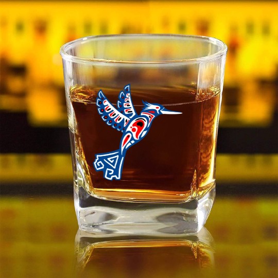 Native American Bird for Tribal Art Lover Square Whiskey Glasses