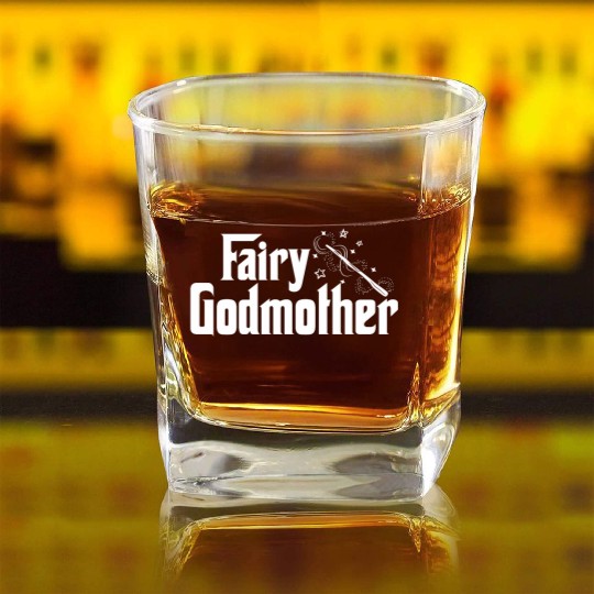 Fairy Godmother Cute Wand Star Spell Fantasy Gift Square Whiskey Glasses