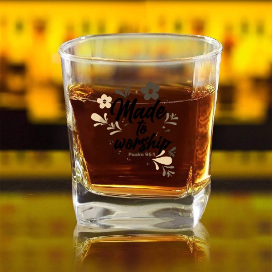 Christianity Made to Worship Christian Gift Ideas Square Whiskey Glasses